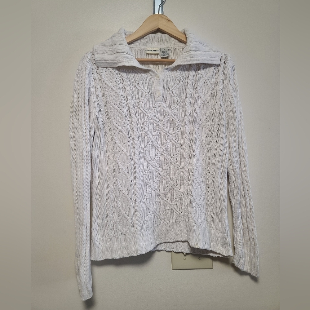 Vintage cable knit sweater cotton size medium